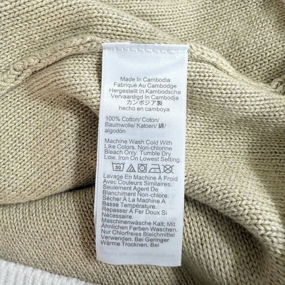 J.CREW Short-Sleeve Cardigan Sweater XS Heather Light Khaki White Collar NWT B63 - Picture 5 of 6